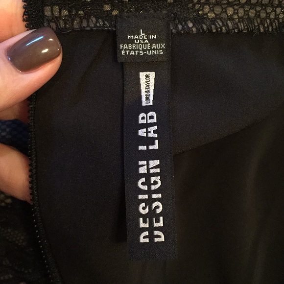 NWT DESIGN LAB black & mauve rose printed skirt, L - Picture 6 of 8